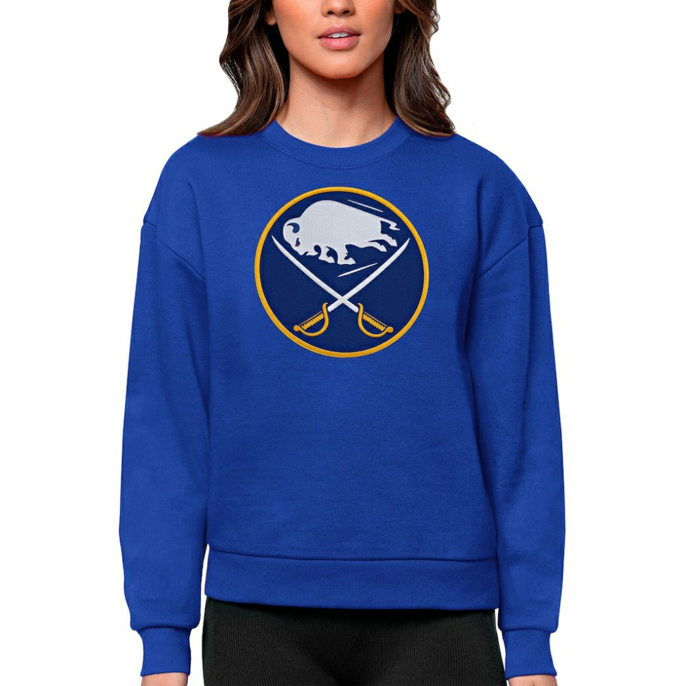 Buffalo Sabres Antigua Women's Team Logo Victory Crewneck Pullover Sweatshirt