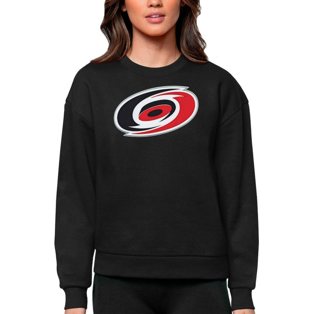 Carolina Hurricanes Antigua Women's Team Logo Victory Crewneck Pullover Sweatshirt