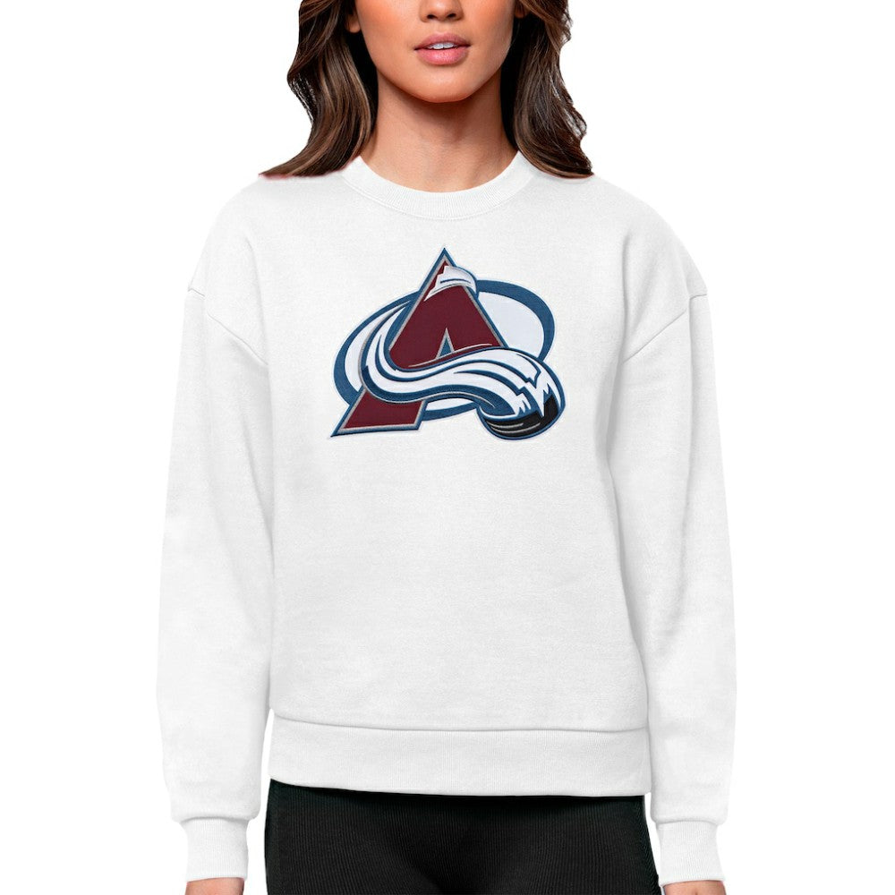Colorado Avalanche Antigua Women's Team Logo Victory Crewneck Pullover Sweatshirt