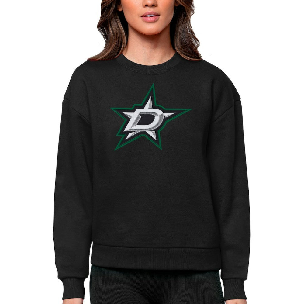 Dallas Stars Antigua Women's Team Logo Victory Crewneck Pullover Sweatshirt