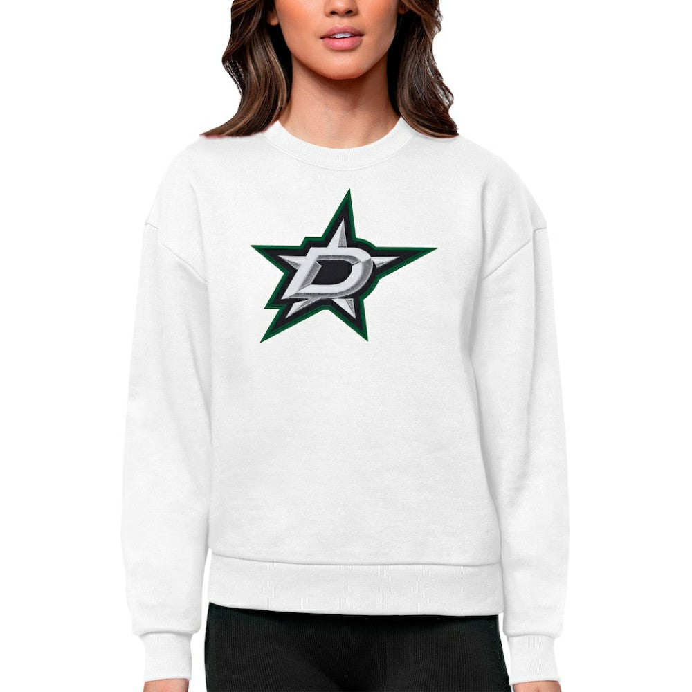 Dallas Stars Antigua Women's Team Logo Victory Crewneck Pullover Sweatshirt