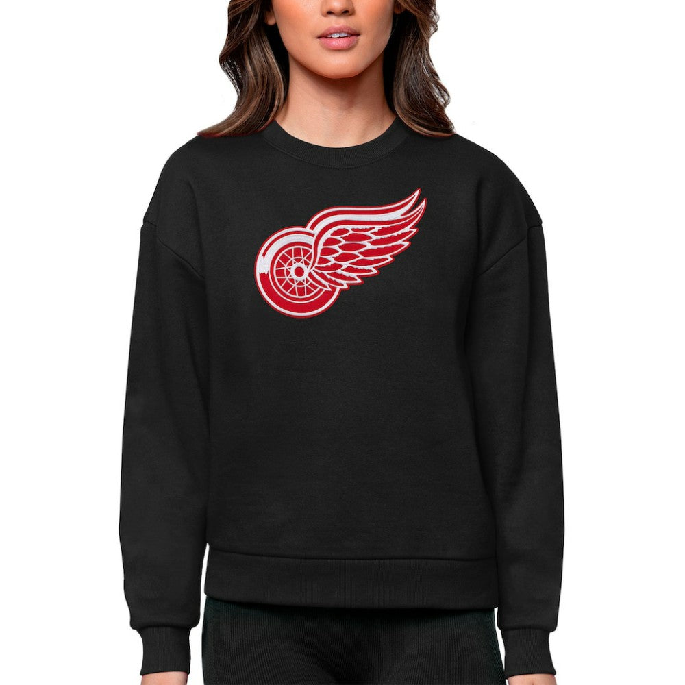 Detroit Red Wings Antigua Women's Team Logo Victory Crewneck Pullover Sweatshirt