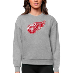 Detroit Red Wings Antigua Women's Team Logo Victory Crewneck Pullover Sweatshirt