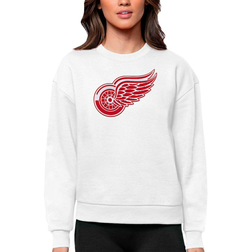 Detroit Red Wings Antigua Women's Team Logo Victory Crewneck Pullover Sweatshirt
