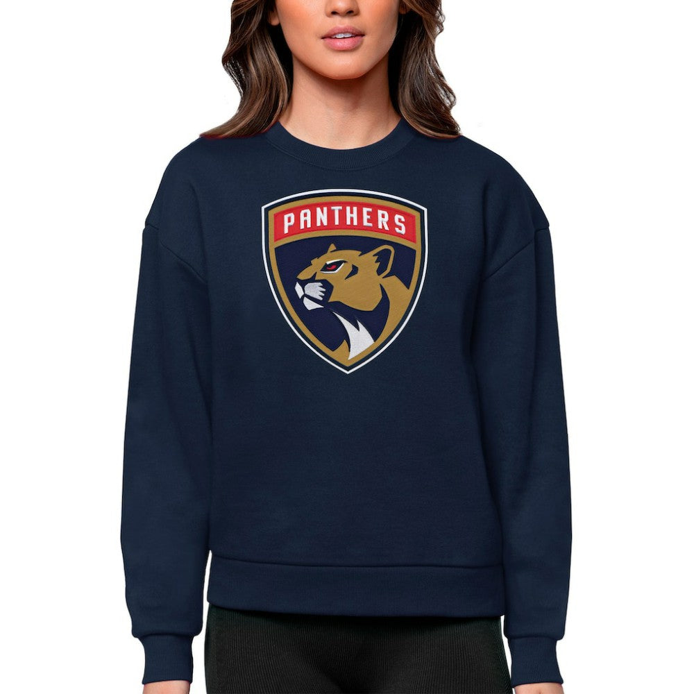 Florida Panthers Antigua Women's Team Logo Victory Crewneck Pullover Sweatshirt