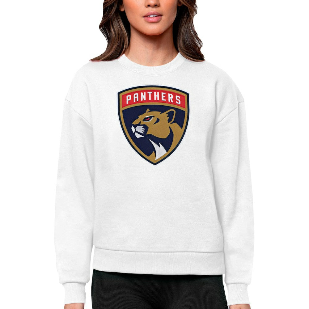 Florida Panthers Antigua Women's Team Logo Victory Crewneck Pullover Sweatshirt