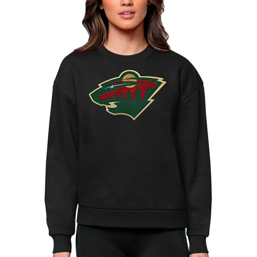 Minnesota Wild Antigua Women's Team Logo Victory Crewneck Pullover Sweatshirt
