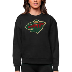 Minnesota Wild Antigua Women's Team Logo Victory Crewneck Pullover Sweatshirt
