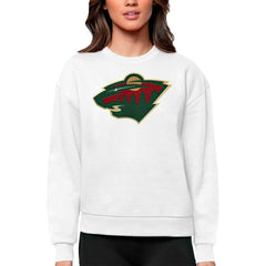 Minnesota Wild Antigua Women's Team Logo Victory Crewneck Pullover Sweatshirt