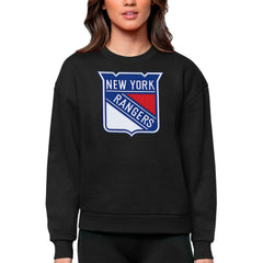 New York Rangers Antigua Women's Team Logo Victory Crewneck Pullover Sweatshirt