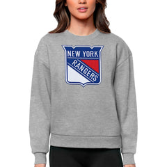 New York Rangers Antigua Women's Team Logo Victory Crewneck Pullover Sweatshirt