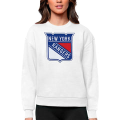 New York Rangers Antigua Women's Team Logo Victory Crewneck Pullover Sweatshirt