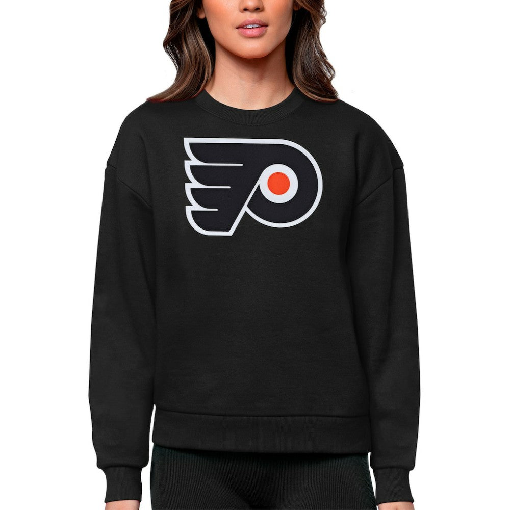Philadelphia Flyers Antigua Women's Team Logo Victory Crewneck Pullover Sweatshirt