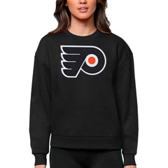 Philadelphia Flyers Antigua Women's Team Logo Victory Crewneck Pullover Sweatshirt