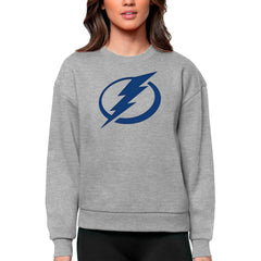 Tampa Bay Lightning Antigua Women's Team Logo Victory Crewneck Pullover Sweatshirt