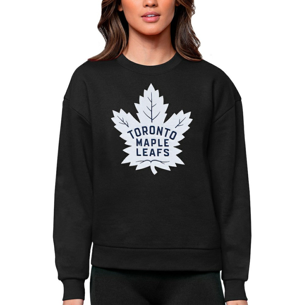 Toronto Maple Leafs Antigua Women's Team Logo Victory Crewneck Pullover Sweatshirt