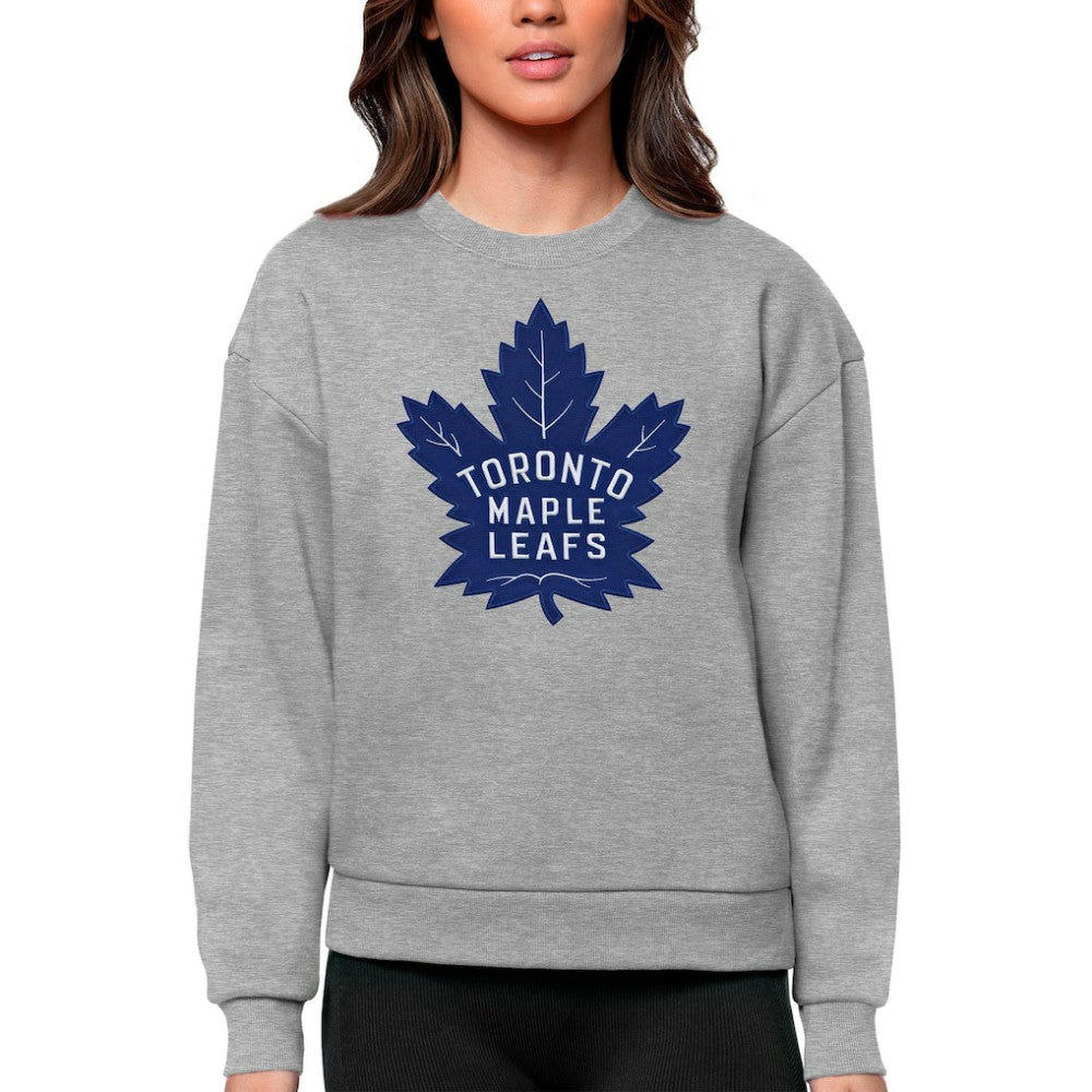 Toronto Maple Leafs Antigua Women's Team Logo Victory Crewneck Pullover Sweatshirt
