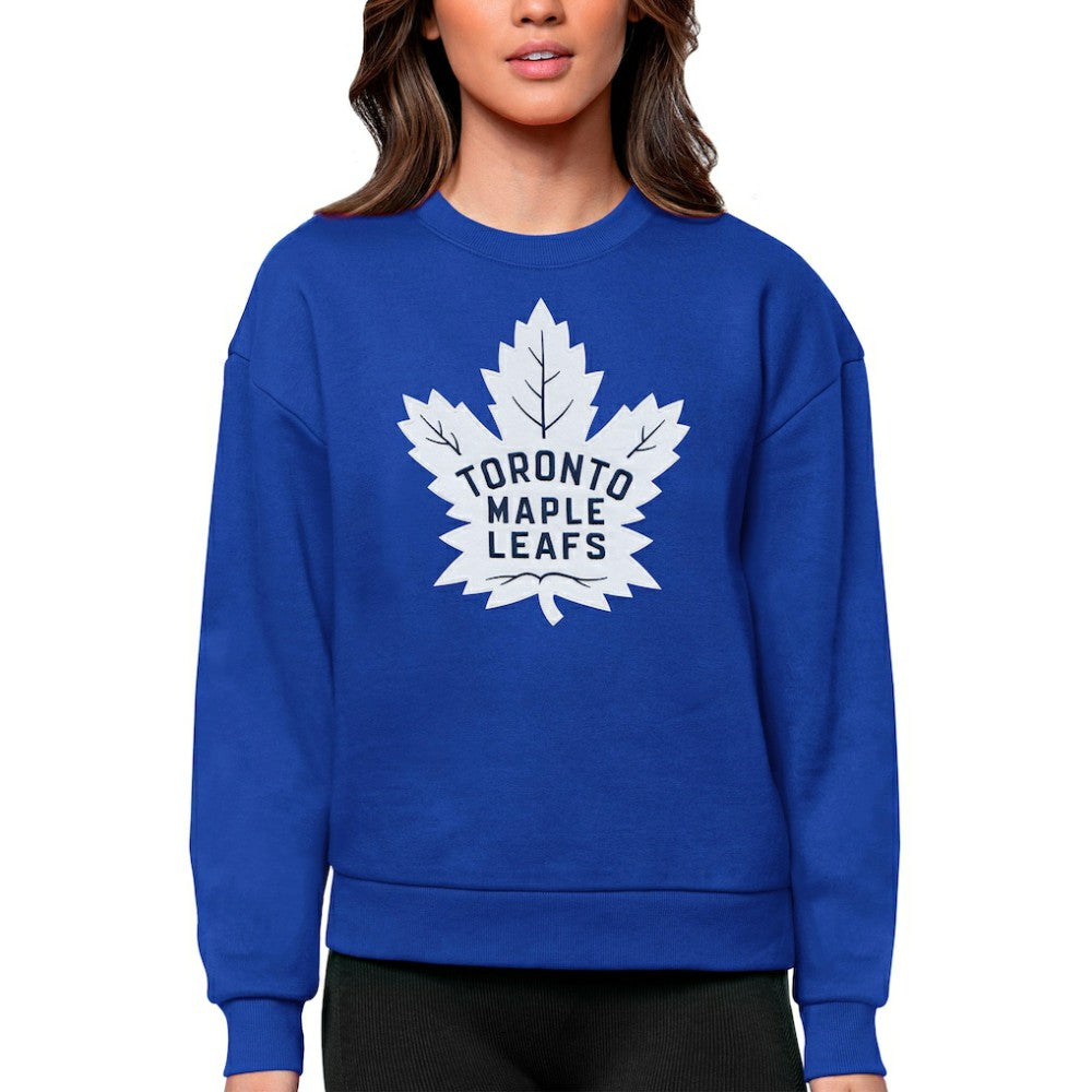 Toronto Maple Leafs Antigua Women's Team Logo Victory Crewneck Pullover Sweatshirt