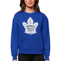 Toronto Maple Leafs Antigua Women's Team Logo Victory Crewneck Pullover Sweatshirt