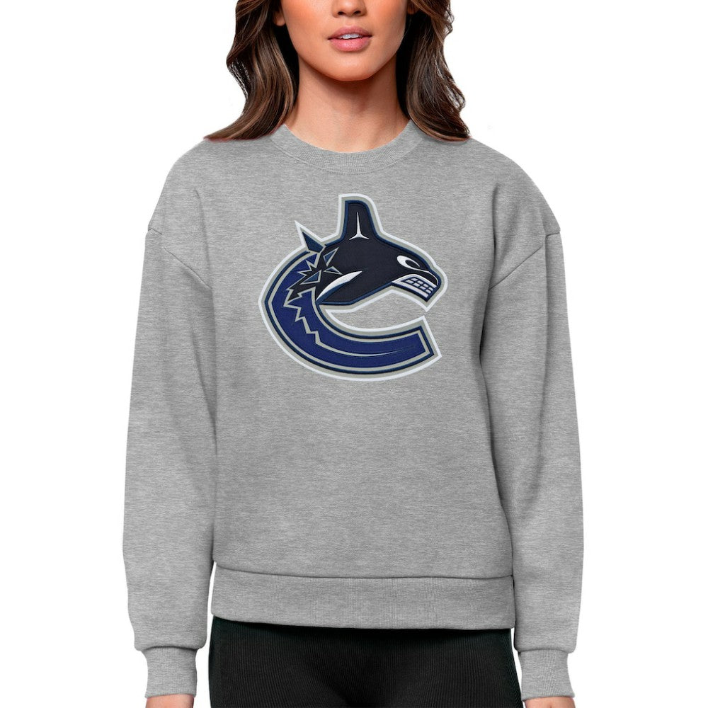 Vancouver Canucks Antigua Women's Team Logo Victory Crewneck Pullover Sweatshirt