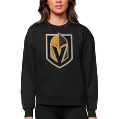 Vegas Golden Knights Antigua Women's Team Logo Victory Crewneck Pullover Sweatshirt