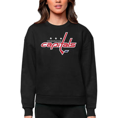 Washington Capitals Antigua Women's Team Logo Victory Crewneck Pullover Sweatshirt