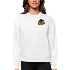 Chicago Blackhawks Antigua Women's Victory Crewneck Pullover Sweatshirt