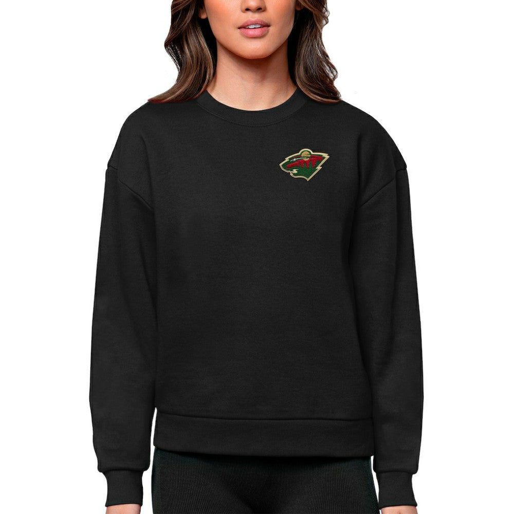 Minnesota Wild Antigua Women's Victory Crewneck Pullover Sweatshirt