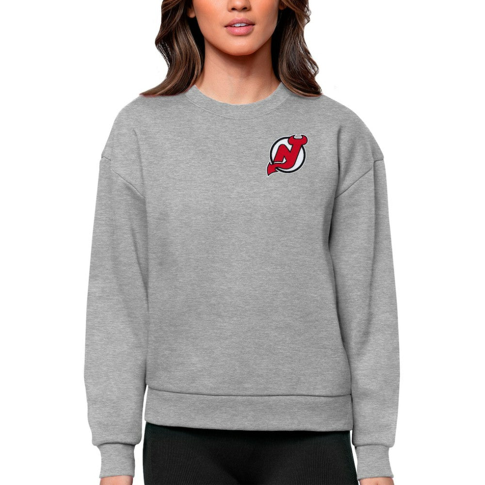 New Jersey Devils Antigua Women's Victory Crewneck Pullover Sweatshirt