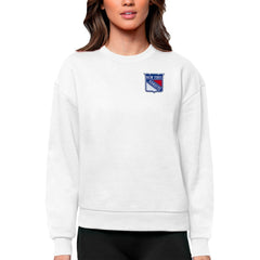 New York Rangers Antigua Women's Victory Crewneck Pullover Sweatshirt