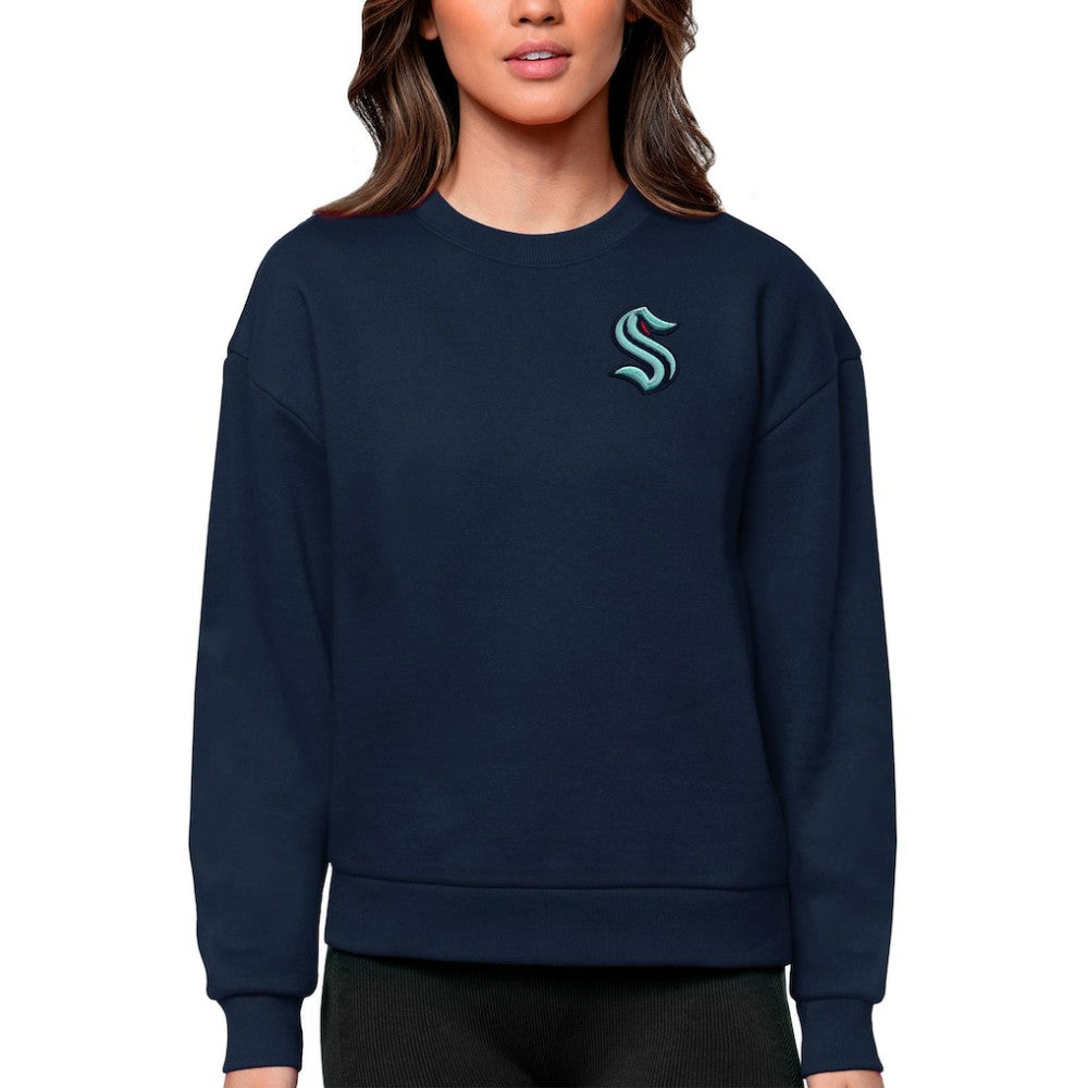Seattle Kraken Antigua Women's Victory Crewneck Pullover Sweatshirt