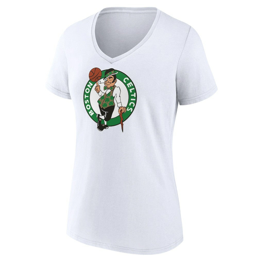 Boston Celtics Women's Logo V-Neck T-Shirt - White sale