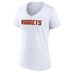 Denver Nuggets Women's Wordmark V-Neck T-Shirt sale - White sale