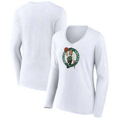 Boston Celtics Women's Logo Long Sleeve V-Neck T-Shirt - White online