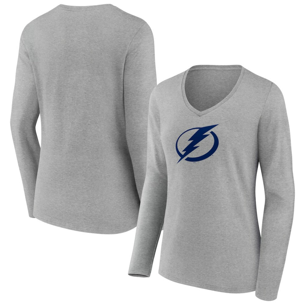 Tampa Bay Lightning Women's Team Logo Long Sleeve V-Neck T-Shirt