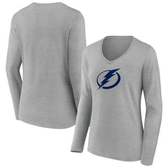 Tampa Bay Lightning Women's Team Logo Long Sleeve V-Neck T-Shirt