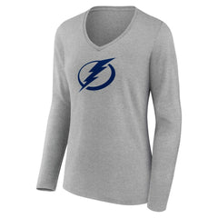 Tampa Bay Lightning Women's Team Logo Long Sleeve V-Neck T-Shirt