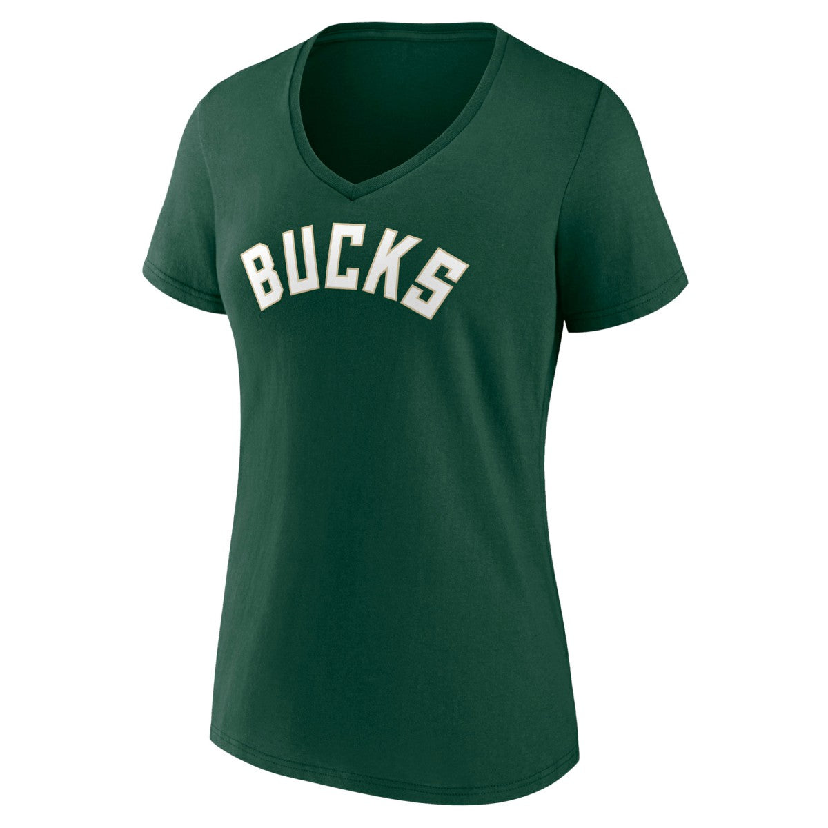 Milwaukee Bucks Women's Wordmark V-Neck T-Shirt - Green discount