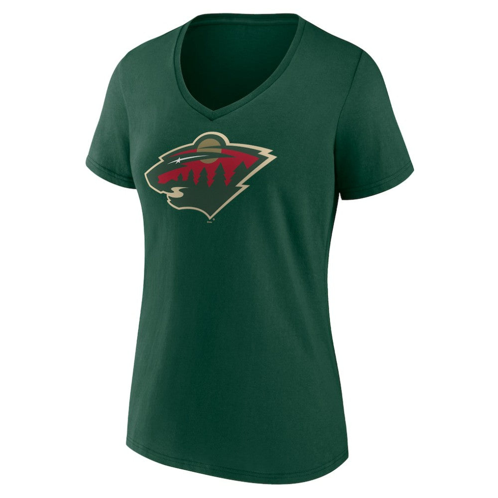 Minnesota Wild Women's Team Logo V-Neck T-Shirt