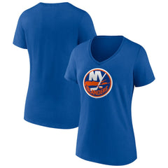 New York Islanders Women's Team Logo V-Neck T-Shirt