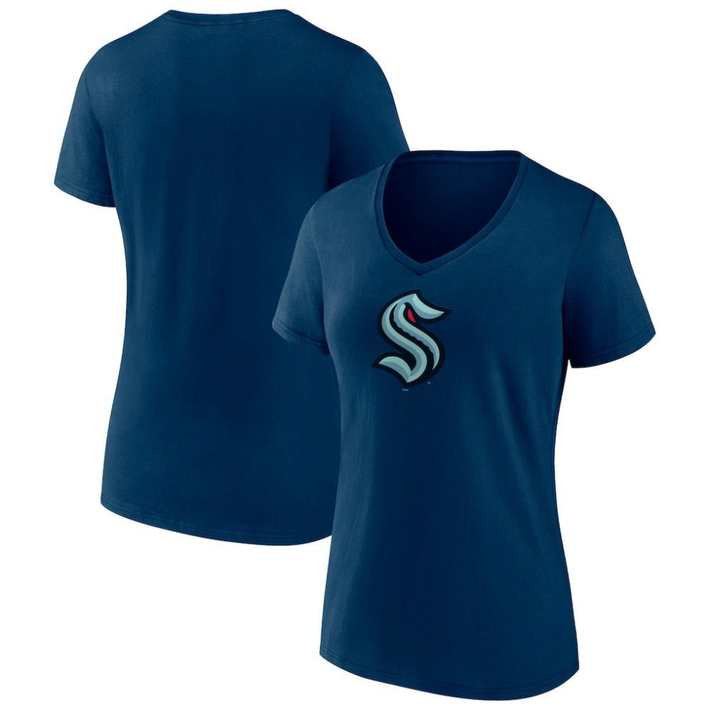 Seattle Kraken Women's Team Logo V-Neck T-Shirt