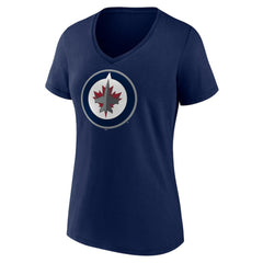 Winnipeg Jets Women's Team Logo V-Neck T-Shirt