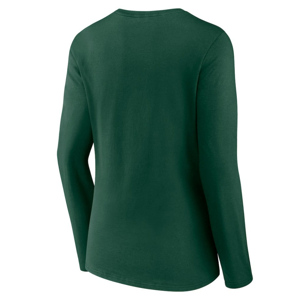 Minnesota Wild Women's Team Logo Long Sleeve V-Neck T-Shirt
