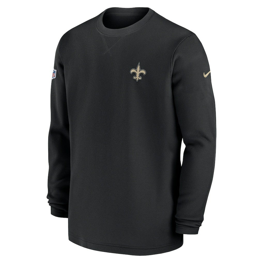 NFL New Orleans Saints 2023 Sideline Throwback Heavy Brushed Waffle Long Sleeve Top