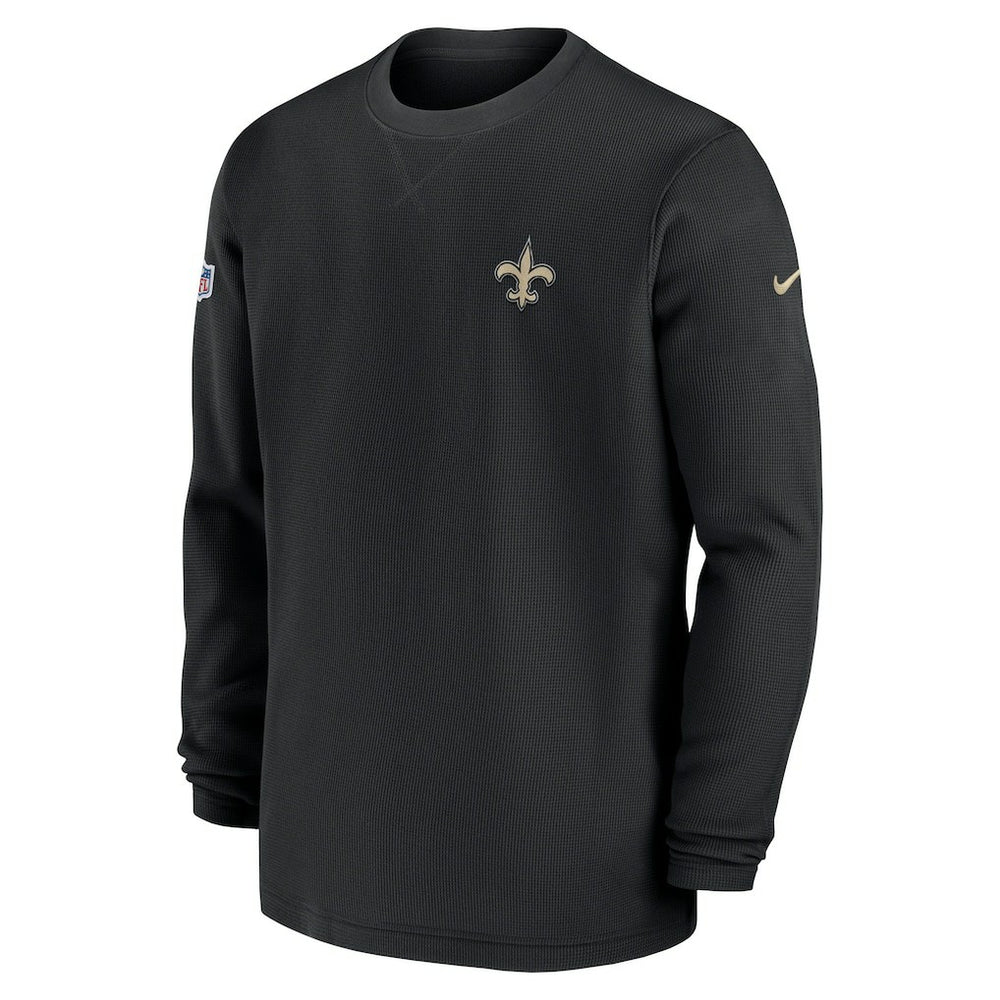 NFL New Orleans Saints 2023 Sideline Throwback Heavy Brushed Waffle Long Sleeve Top