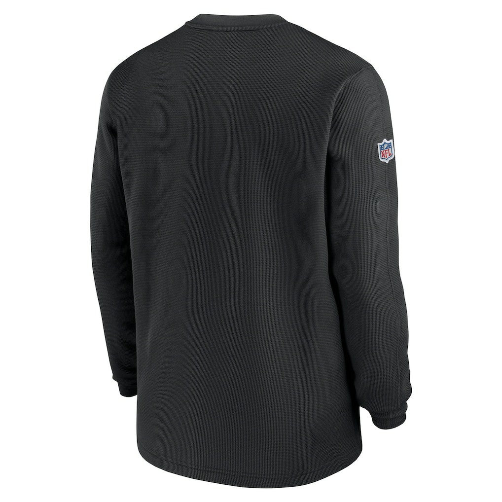 NFL New Orleans Saints 2023 Sideline Throwback Heavy Brushed Waffle Long Sleeve Top