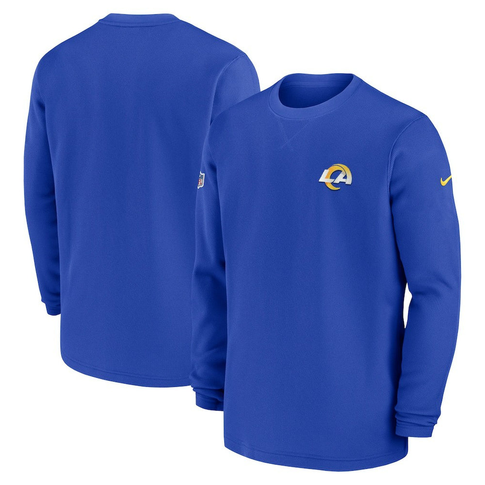 NFL Los Angeles Rams 2023 Sideline Throwback Heavy Brushed Waffle Long Sleeve Top