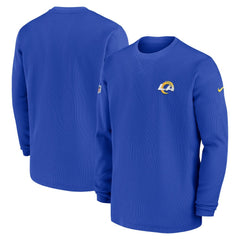 NFL Los Angeles Rams 2023 Sideline Throwback Heavy Brushed Waffle Long Sleeve Top