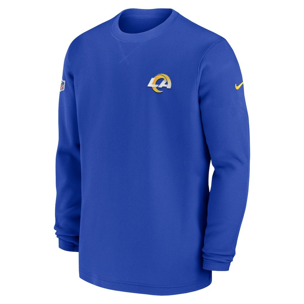 NFL Los Angeles Rams 2023 Sideline Throwback Heavy Brushed Waffle Long Sleeve Top