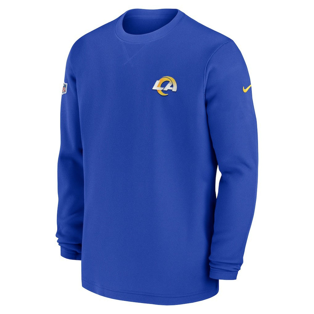 NFL Los Angeles Rams 2023 Sideline Throwback Heavy Brushed Waffle Long Sleeve Top